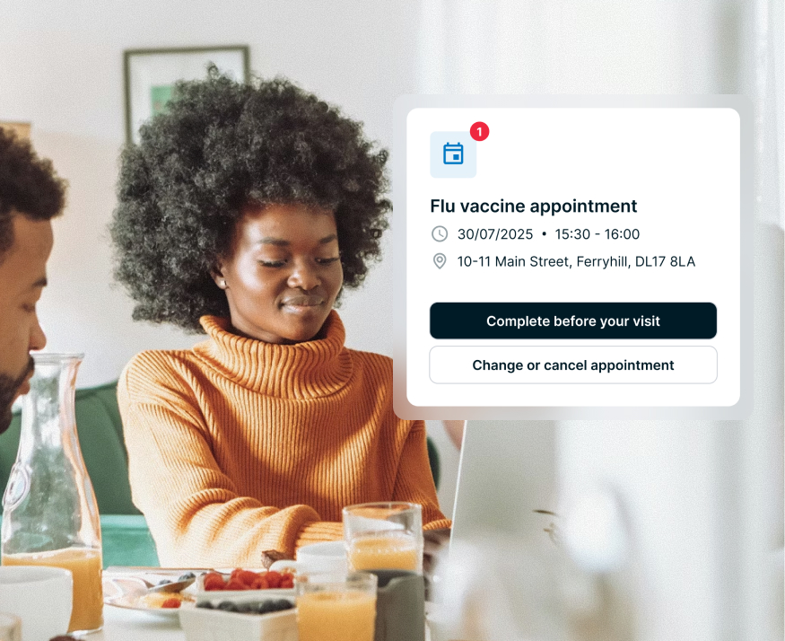 A female patient using the Patient Portal