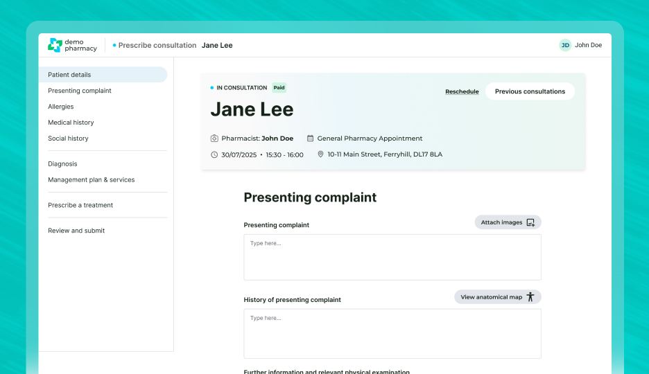Deltera Prescribe UI